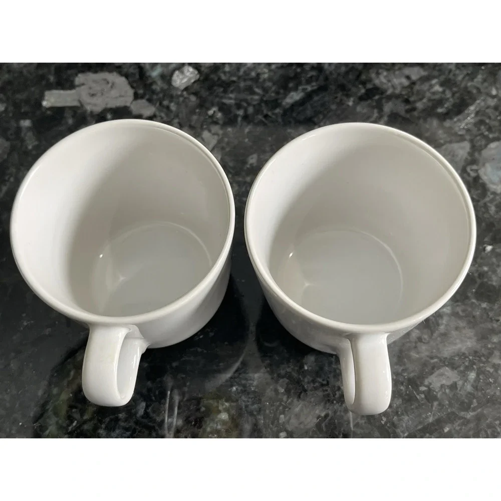 Ikea Ungdom Set Of 4 Black White Dots Stripes Ceramic Coffee Mugs READ